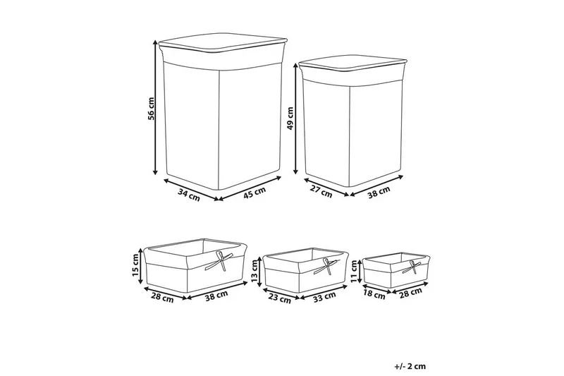 Pyykkikorit Ella Harmaa/valkoinen - Harmaa/valkoinen - Talo & remontointi - Keittiö & kylpyhuone - Keittiö & kodinhoitohuone - Kuivaus & pesutarvikkeet - Pyykkikori