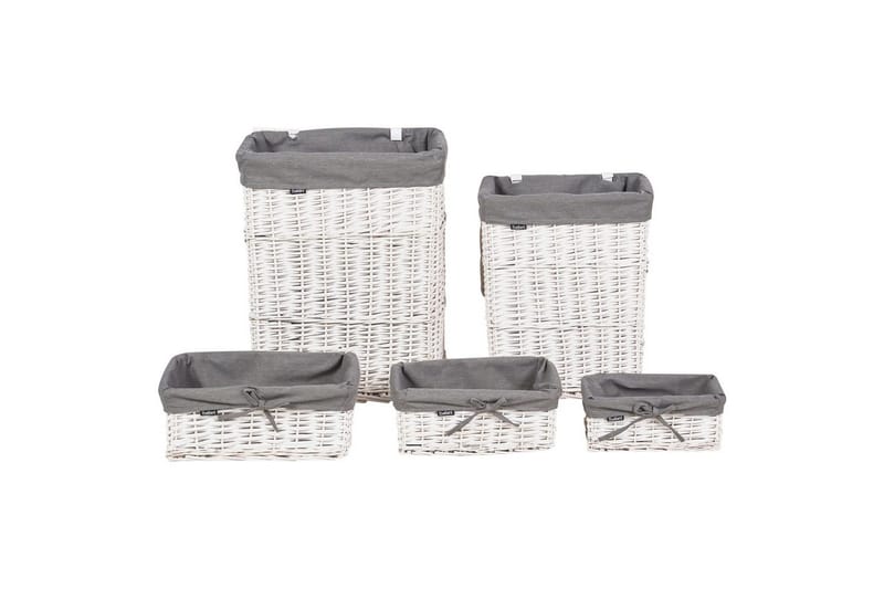 Pyykkikorit Ella Harmaa/valkoinen - Harmaa/valkoinen - Talo & remontointi - Keittiö & kylpyhuone - Keittiö & kodinhoitohuone - Kuivaus & pesutarvikkeet - Pyykkikori