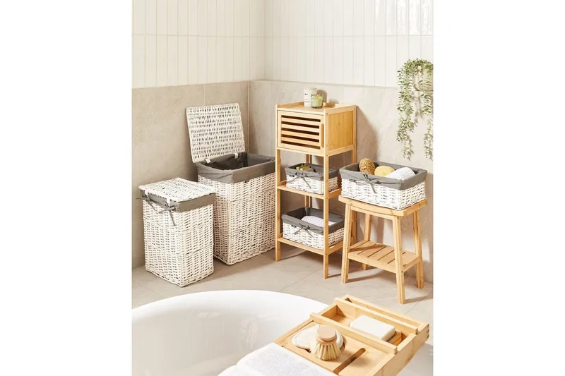 Pyykkikorit Ella Harmaa/valkoinen - Harmaa/valkoinen - Säilytys - Piensäilytys - Säilytyskorit