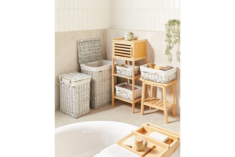 Pyykkikorit Ella Valkoinen - Valkoinen - Talo & remontointi - Keittiö & kylpyhuone - Keittiö & kodinhoitohuone - Kuivaus & pesutarvikkeet - Pyykkikori