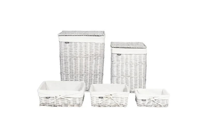 Pyykkikorit Ella Valkoinen - Valkoinen - Säilytys - Piensäilytys - Säilytyskorit