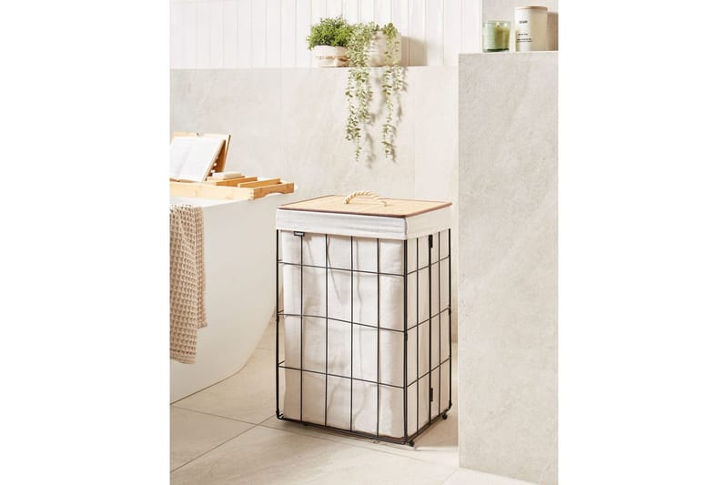 Pyykkikorit Mirissa Musta/Valkoinen/Vaalea Puu - Musta/Valkoinen/Vaalea Puu - Talo & remontointi - Keittiö & kylpyhuone - Keittiö & kodinhoitohuone - Kuivaus & pesutarvikkeet - Pyykkikori