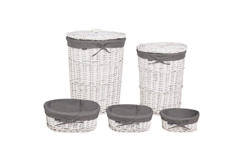 Pyykkikorit Vakari Harmaa/valkoinen - Harmaa/valkoinen - Säilytys - Piensäilytys - Säilytyskorit