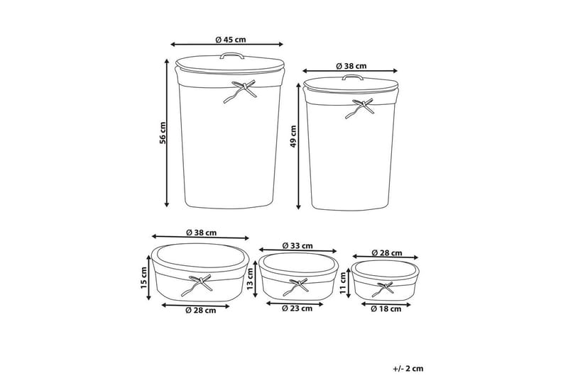 Pyykkikorit Vakari Harmaa/valkoinen - Harmaa/valkoinen - Säilytys - Piensäilytys - Säilytyskorit