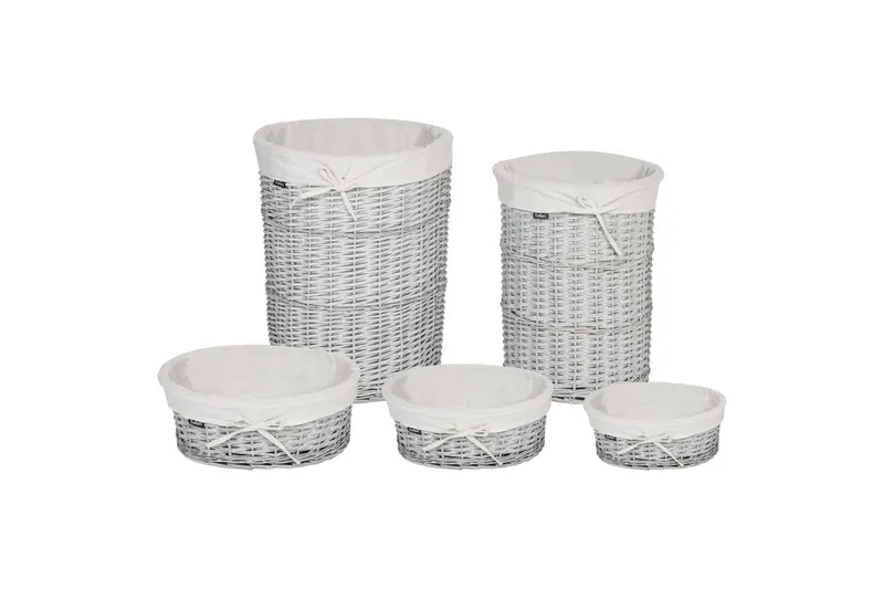 Pyykkikorit Vakari Valkoinen/Harmaa - Valkoinen/Harmaa - Säilytys - Piensäilytys - Säilytyskorit