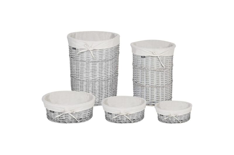 Pyykkikorit Vakari Valkoinen/Harmaa - Valkoinen/Harmaa - Säilytys - Piensäilytys - Säilytyskorit