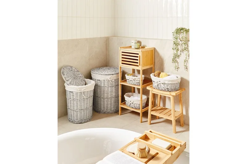 Pyykkikorit Vakari Valkoinen/Harmaa - Valkoinen/Harmaa - Säilytys - Piensäilytys - Säilytyskorit