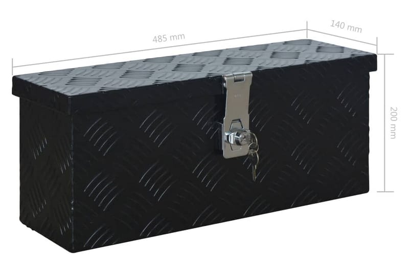 Alumiinilaatikko 485x140x200mm musta - Musta - Säilytys - Piensäilytys - Säilytyslaatikko