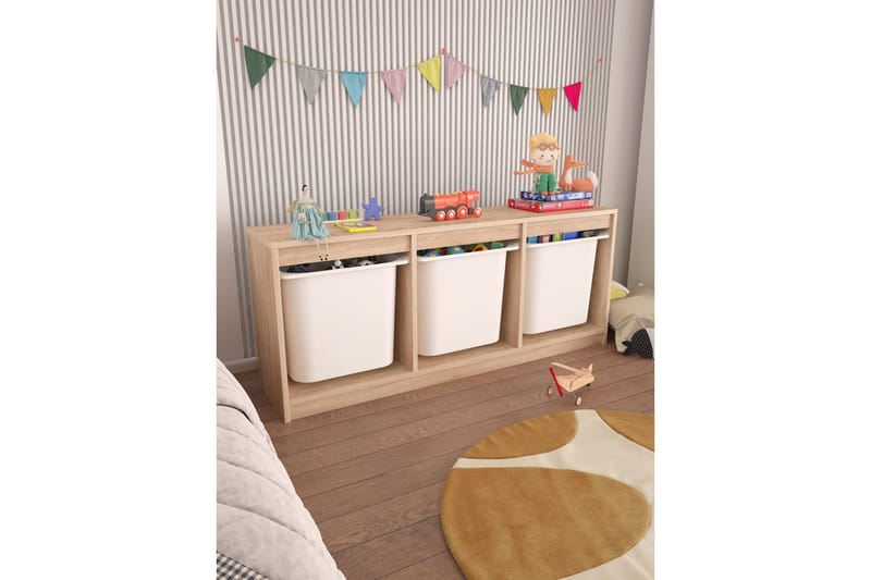 Alvora Säilytyslaatikot 132,3 cm - Luonnollinen/Valkoinen - Säilytys - Piensäilytys - Säilytyslaatikko
