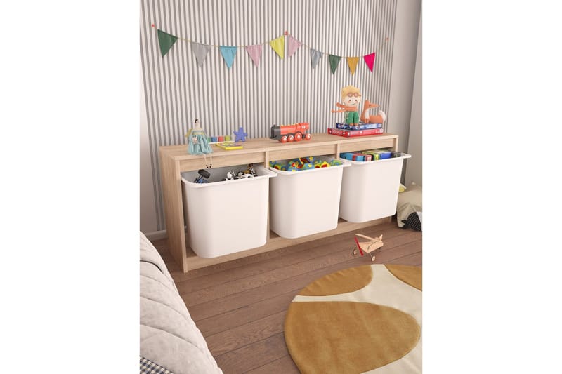 Alvora Säilytyslaatikot 132,3 cm - Luonnollinen/Valkoinen - Säilytys - Piensäilytys - Säilytyslaatikko
