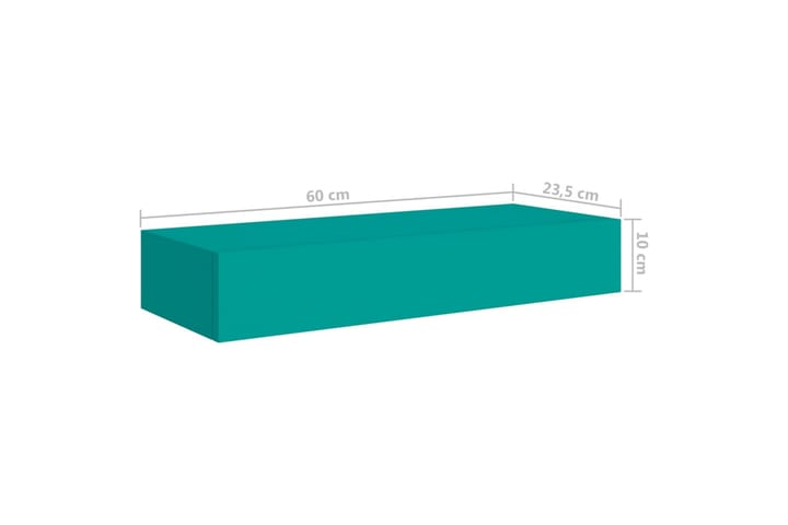 Laatikkohyllyt seinälle 2 kpl sininen 60x23,5x10 cm MDF - Sininen - Säilytyslaatikko - Laatikko
