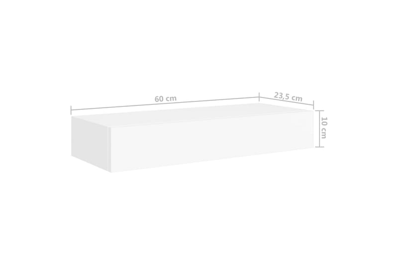 Laatikkohyllyt seinälle 2 kpl valkoinen 60x23,5x10 cm MDF - Valkoinen - Säilytys - Piensäilytys - Säilytyslaatikko