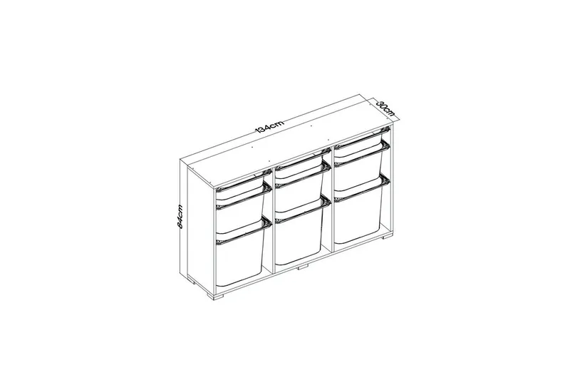 Monikäyttöinen kaappi Belna Valkoinen - Valkoinen - Säilytys - Piensäilytys - Säilytyslaatikko