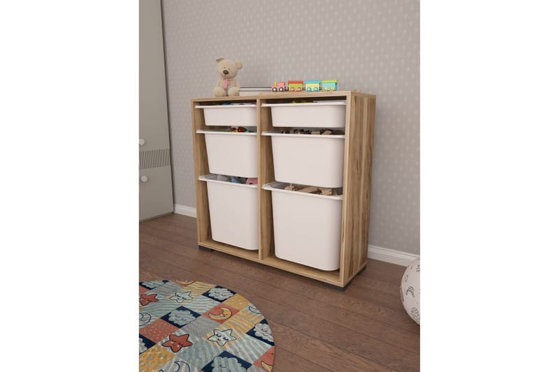 Monikäyttöinen kaappi Carla Pähkinä Valkoinen - Pähkinä Valkoinen - Säilytys - Piensäilytys - Säilytyslaatikko