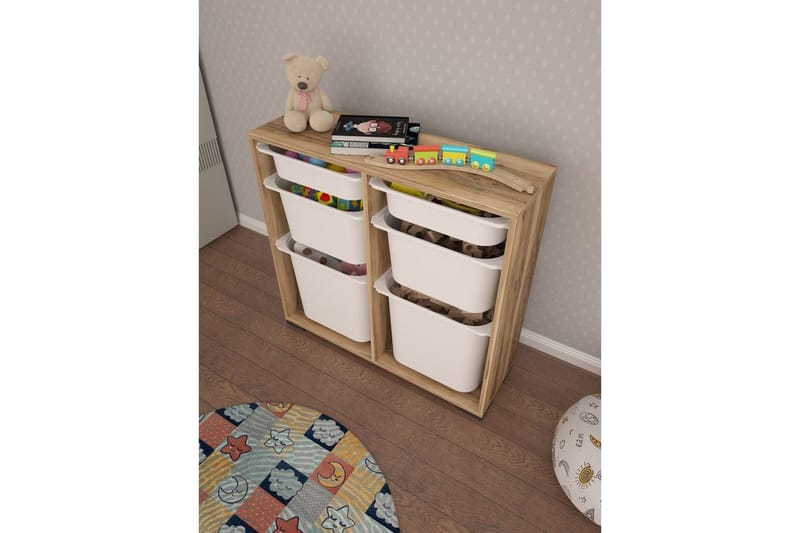 Monikäyttöinen kaappi Carla Pähkinä Valkoinen - Pähkinä Valkoinen - Säilytys - Piensäilytys - Säilytyslaatikko