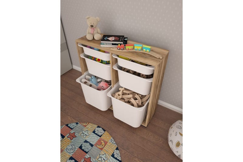 Monikäyttöinen kaappi Carla Pähkinä Valkoinen - Pähkinä Valkoinen - Säilytys - Piensäilytys - Säilytyslaatikko