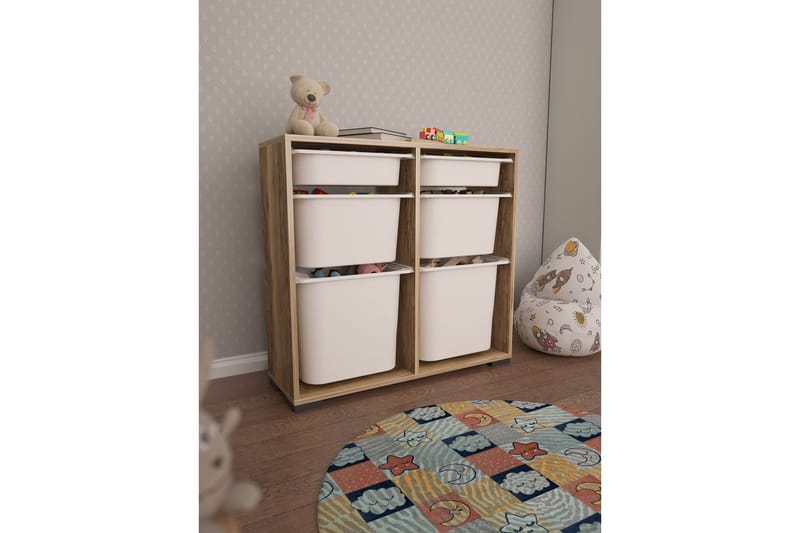 Monikäyttöinen kaappi Carla Pähkinä Valkoinen - Pähkinä Valkoinen - Säilytys - Piensäilytys - Säilytyslaatikko