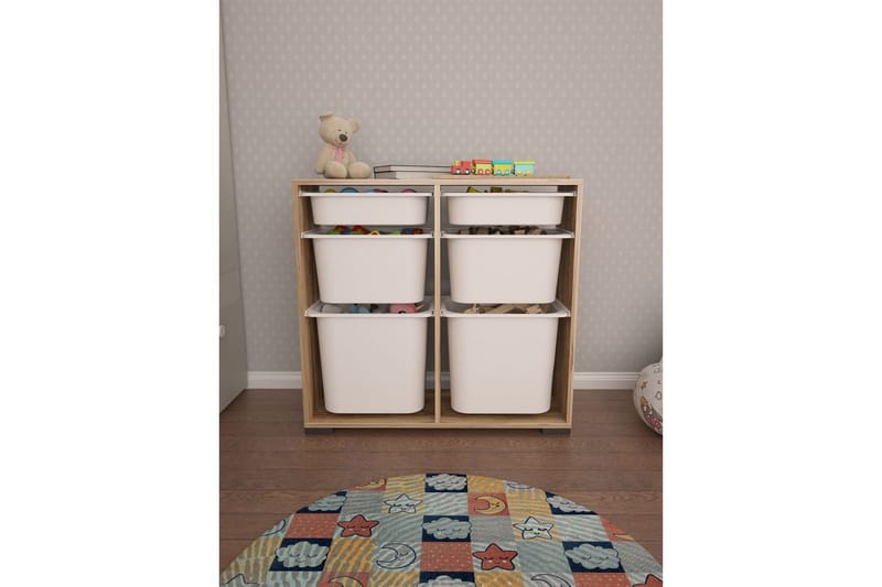 Monikäyttöinen kaappi Carla Pähkinä Valkoinen - Pähkinä Valkoinen - Säilytys - Piensäilytys - Säilytyslaatikko