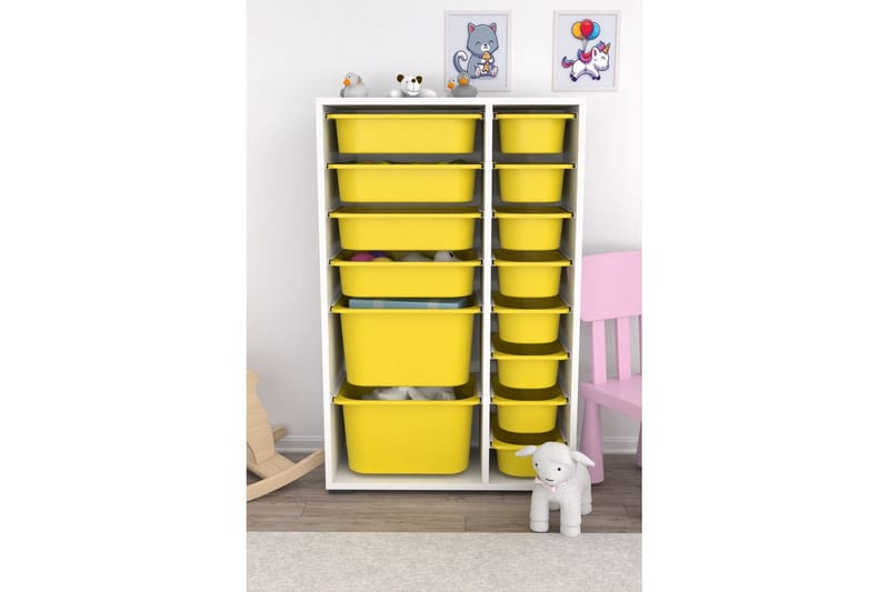 Monikäyttöinen kaappi Core (69,5 x 109 x 30 cm) Keltainen - Keltainen - Säilytys - Piensäilytys - Säilytyslaatikko