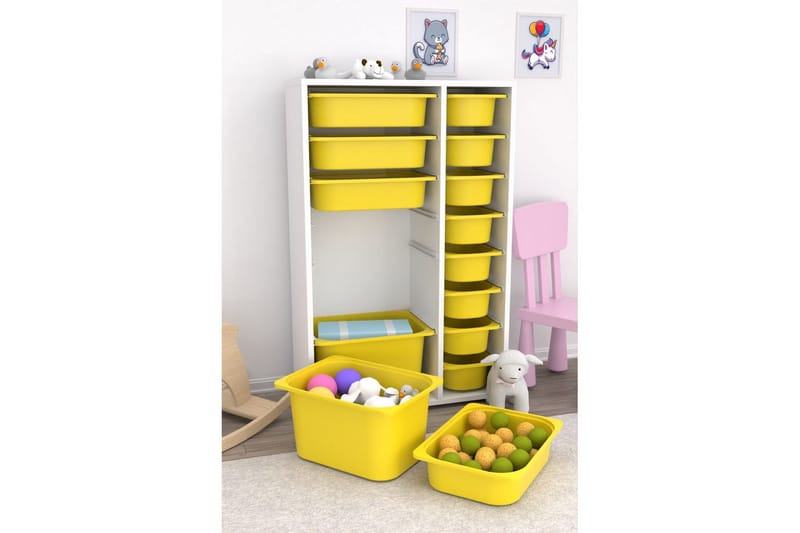 Monikäyttöinen kaappi Core (69,5 x 109 x 30 cm) Keltainen - Keltainen - Säilytys - Piensäilytys - Säilytyslaatikko