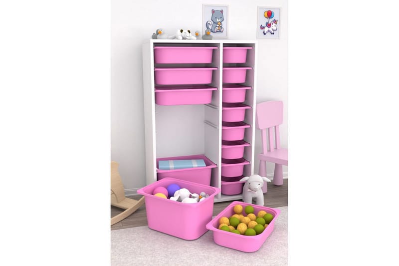 Monikäyttöinen kaappi Core (69,5 x 109 x 30 cm) Vaaleanpunainen - Vaaleanpunainen - Säilytys - Piensäilytys - Säilytyslaatikko