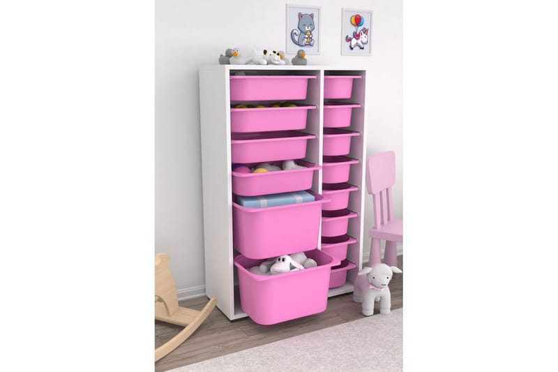 Monikäyttöinen kaappi Core (69,5 x 109 x 30 cm) Vaaleanpunainen - Vaaleanpunainen - Säilytys - Piensäilytys - Säilytyslaatikko