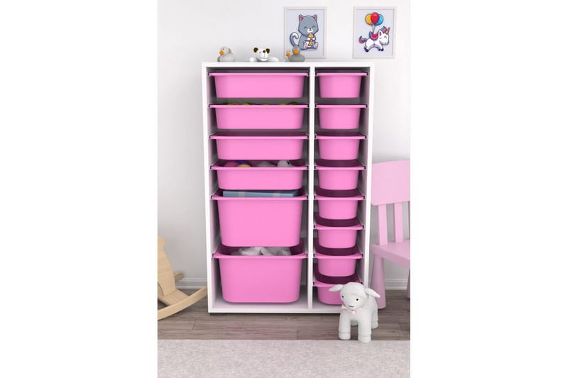 Monikäyttöinen kaappi Core (69,5 x 109 x 30 cm) Vaaleanpunainen - Vaaleanpunainen - Säilytys - Piensäilytys - Säilytyslaatikko