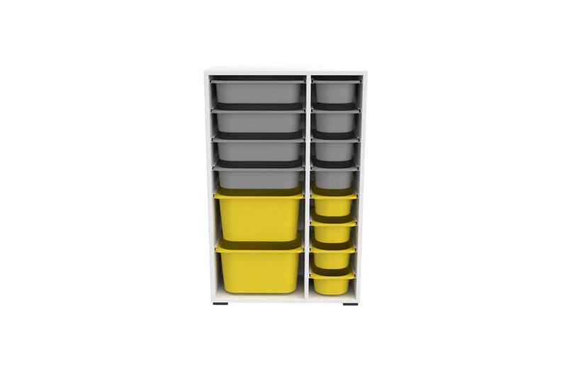 Monikäyttöinen kaappi Core (69,5 x 109 x 30 cm) Valkoinen / Harmaa / Keltainen - Valkoinen / Harmaa / Keltainen - Säilytys - Piensäilytys - Säilytyslaatikko