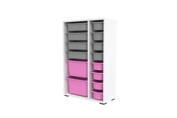 Monikäyttöinen kaappi Core (69,5 x 109 x 30 cm) Valkoinen / Harmaa / Vaaleanpunainen