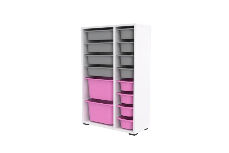 Monikäyttöinen kaappi Core (69,5 x 109 x 30 cm) Valkoinen / Harmaa / Vaaleanpunainen - Valkoinen / Harmaa / Vaaleanpunainen - Säilytys - Piensäilytys - Säilytyslaatikko
