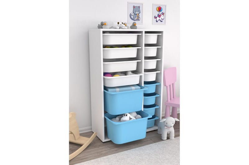 Monikäyttöinen kaappi Core (69,5 x 109 x 30 cm) Valkoinen / Sininen - Valkoinen / Sininen - Säilytys - Piensäilytys - Säilytyslaatikko