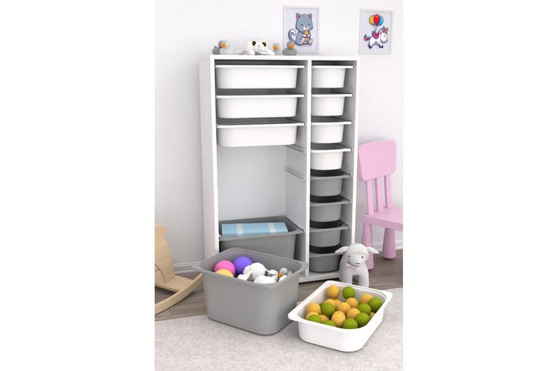 Monikäyttöinen kaappi Core (69,5 x 109 x 30 cm) ValkoinenHarmaa 2 - ValkoinenHarmaa 2 - Säilytys - Piensäilytys - Säilytyslaatikko