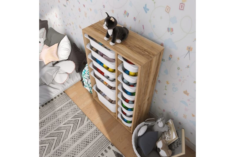 Monikäyttöinen kaappi Core (69,5 x 109 x 30 cm) Pähkinä / Valkoinen - Pähkinä / Valkoinen - Säilytys - Piensäilytys - Säilytyslaatikko