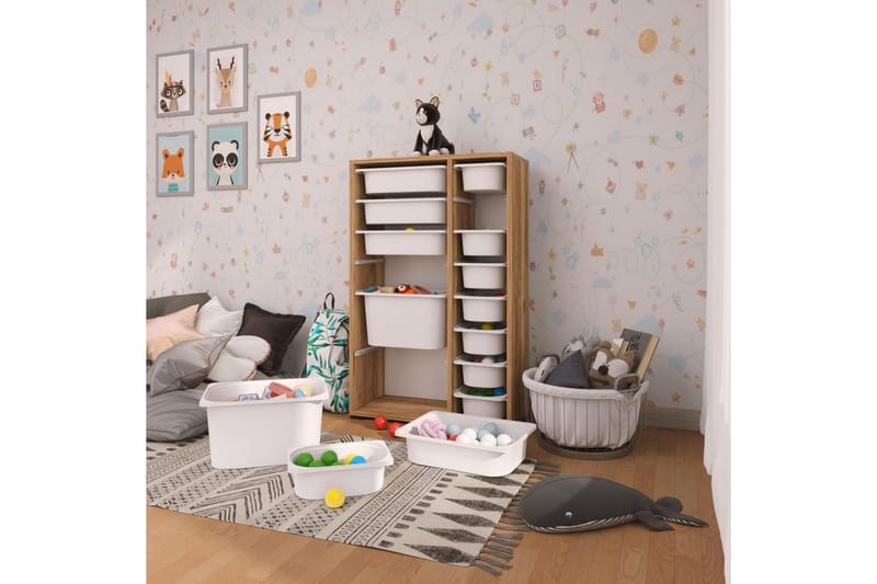 Monikäyttöinen kaappi Core (69,5 x 109 x 30 cm) Pähkinä / Valkoinen - Pähkinä / Valkoinen - Säilytys - Piensäilytys - Säilytyslaatikko