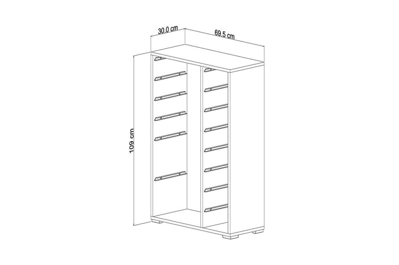 Monikäyttöinen kaappi Core (69,5 x 109 x 30 cm) Pähkinä / Valkoinen - Pähkinä / Valkoinen - Säilytys - Piensäilytys - Säilytyslaatikko