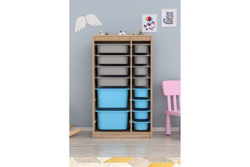 Monikäyttöinen kaappi Montana (69 x 112,2 x 29,6 cm) Sonomo Harmaa / Sininen - Sonomo Harmaa / Sininen - Säilytys - Piensäilytys - Säilytyslaatikko