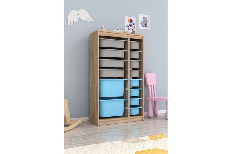 Monikäyttöinen kaappi Montana (69 x 112,2 x 29,6 cm) Sonomo Harmaa / Sininen - Sonomo Harmaa / Sininen - Säilytys - Piensäilytys - Säilytyslaatikko