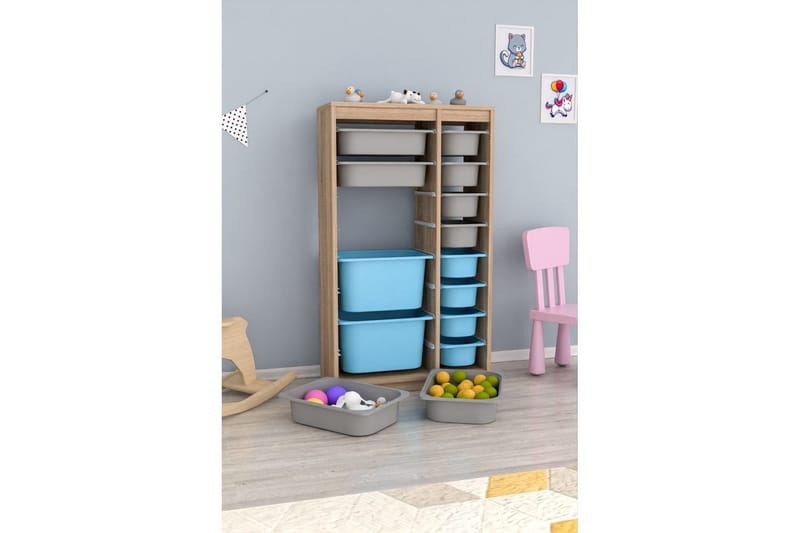 Monikäyttöinen kaappi Montana (69 x 112,2 x 29,6 cm) Sonomo Harmaa / Sininen - Sonomo Harmaa / Sininen - Säilytys - Piensäilytys - Säilytyslaatikko