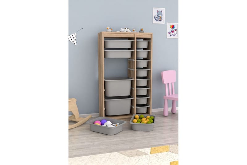 Monikäyttöinen kaappi Montana (69 x 112,2 x 29,6 cm) Sonomo / Harmaa - Sonomo / Harmaa - Säilytys - Piensäilytys - Säilytyslaatikko