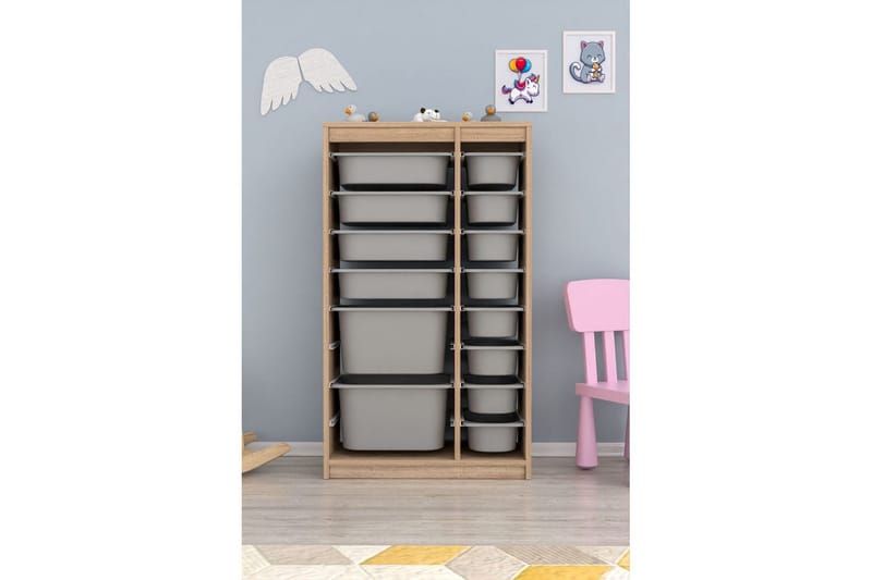 Monikäyttöinen kaappi Montana (69 x 112,2 x 29,6 cm) Sonomo / Harmaa - Sonomo / Harmaa - Säilytys - Piensäilytys - Säilytyslaatikko