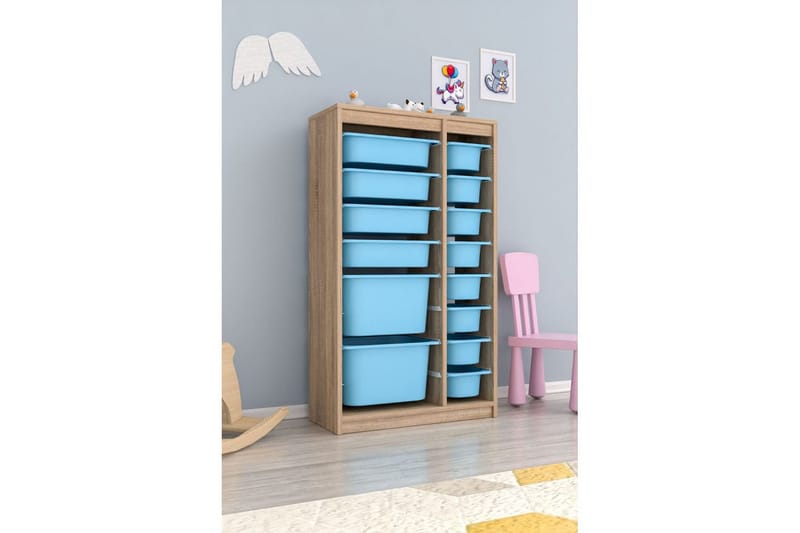 Monikäyttöinen kaappi Montana (69 x 112,2 x 29,6 cm) Sonomo / Sininen - Sonomo / Sininen - Säilytys - Piensäilytys - Säilytyslaatikko