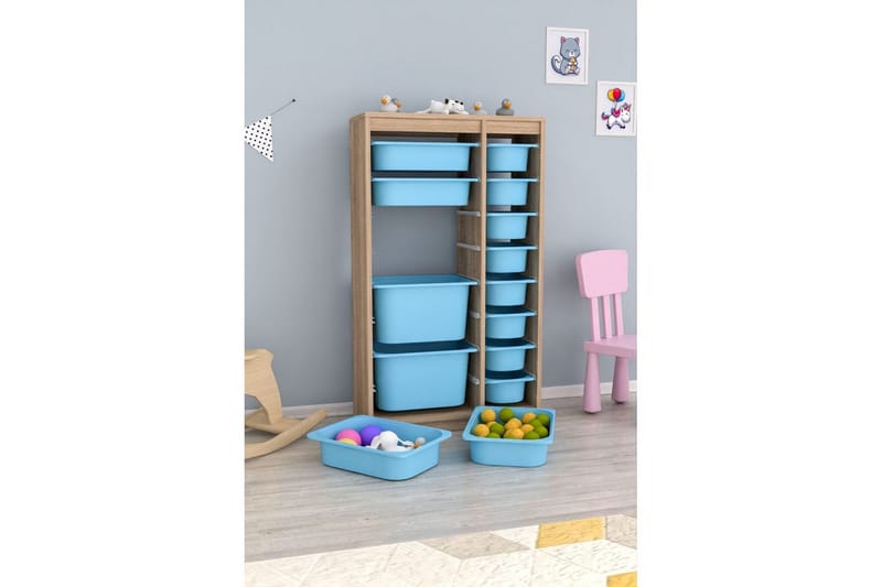 Monikäyttöinen kaappi Montana (69 x 112,2 x 29,6 cm) Sonomo / Sininen - Sonomo / Sininen - Säilytys - Piensäilytys - Säilytyslaatikko