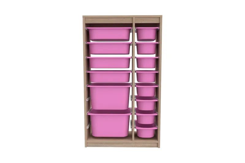 Monikäyttöinen kaappi Montana (69 x 112,2 x 29,6 cm) Sonomo / Vaaleanpunainen, Sonomo / Vaaleanpunainen