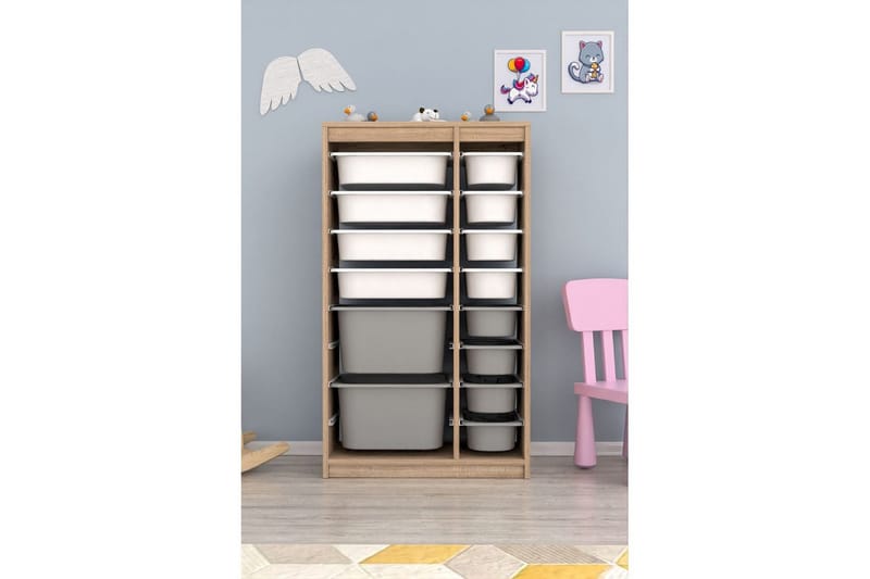 Monikäyttöinen kaappi Montana (69 x 112,2 x 29,6 cm) Sonomo Valkoinen / Harmaa - Sonomo Valkoinen / Harmaa - Säilytys - Piensäilytys - Säilytyslaatikko