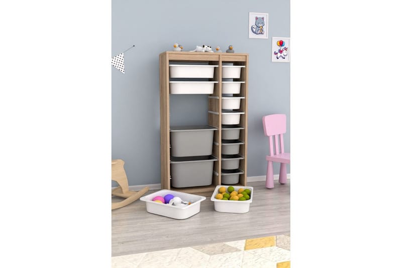 Monikäyttöinen kaappi Montana (69 x 112,2 x 29,6 cm) Sonomo Valkoinen / Harmaa - Sonomo Valkoinen / Harmaa - Säilytys - Piensäilytys - Säilytyslaatikko