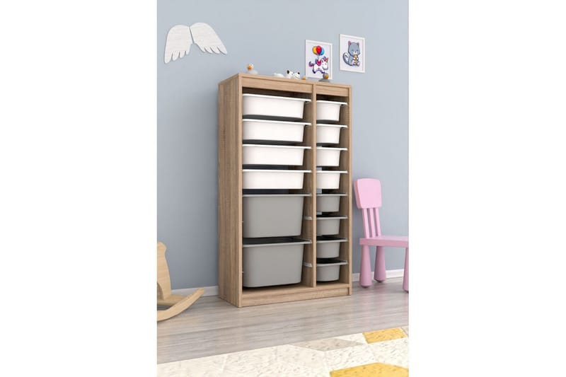 Monikäyttöinen kaappi Montana (69 x 112,2 x 29,6 cm) Sonomo Valkoinen / Harmaa - Sonomo Valkoinen / Harmaa - Säilytys - Piensäilytys - Säilytyslaatikko