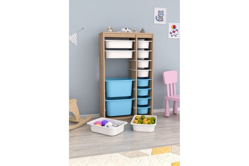 Monikäyttöinen kaappi Montana (69 x 112,2 x 29,6 cm) Sonomo Valkoinen / Sininen - Sonomo Valkoinen / Sininen - Säilytys - Piensäilytys - Säilytyslaatikko