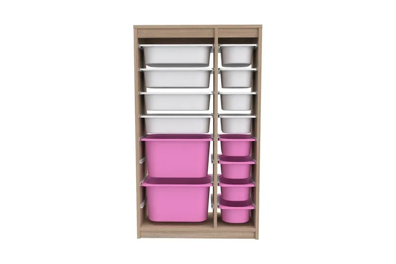 Monikäyttöinen kaappi Montana (69 x 112,2 x 29,6 cm) Sonomo Valkoinen / Vaaleanpunainen - Sonomo Valkoinen / Vaaleanpunainen - Säilytys - Piensäilytys - Säilytyslaatikko