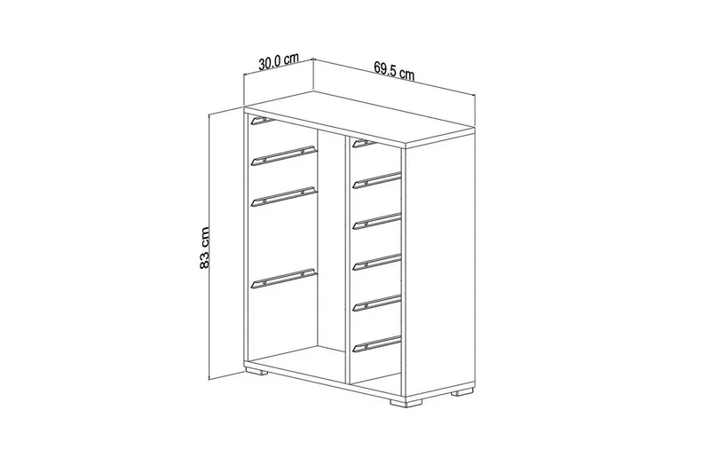 Monikäyttöinen kaappi Sosan K6B Valkoinen - Valkoinen - Säilytys - Piensäilytys - Säilytyslaatikko
