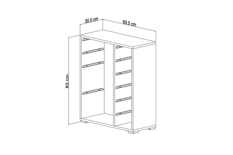 Monikäyttöinen kaappi Sosan K6F Valkoinen / Sininen - Valkoinen / Sininen - Säilytys - Piensäilytys - Säilytyslaatikko
